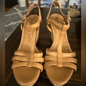 Clarks Brown Women's Wedge Sandals